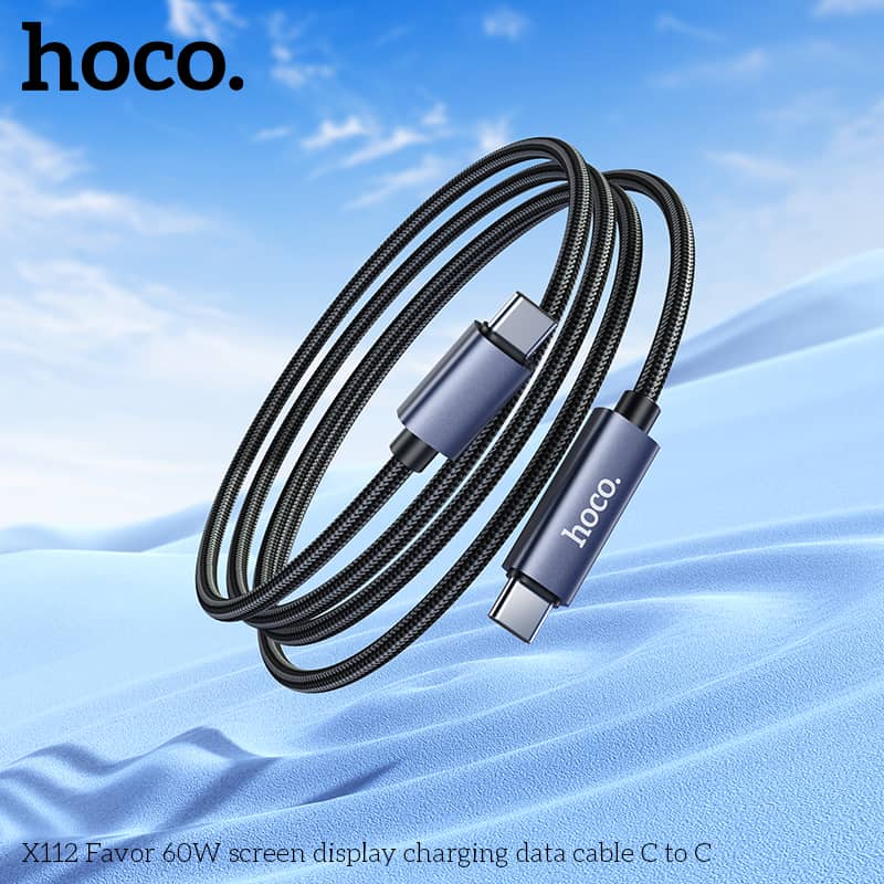  Hoco X112 Favor 60W Screen Display Charging Data Cable (Type-C to Type-C)