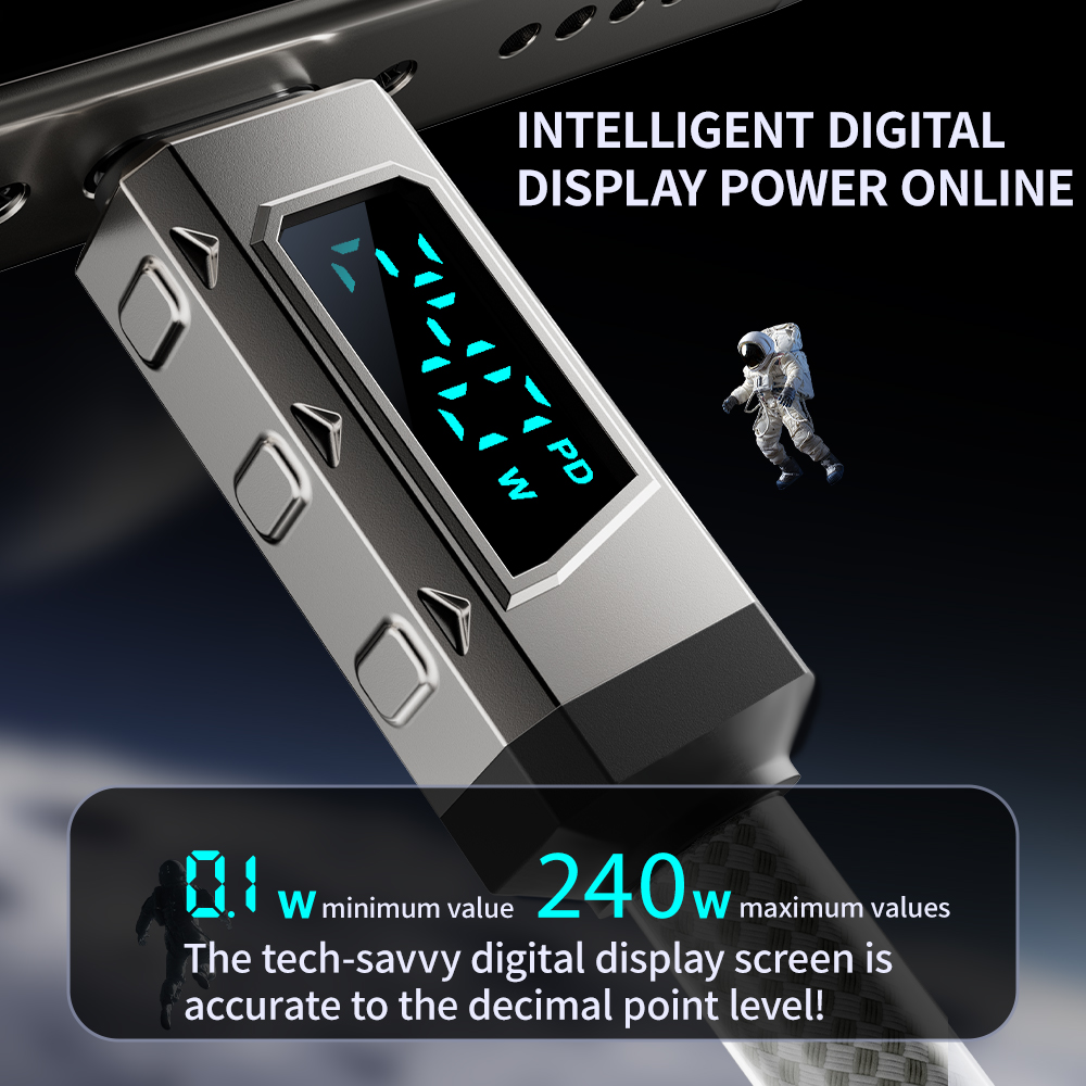 IGGYX Smart 240W Fast Charging Cable with Real-Time Power Display