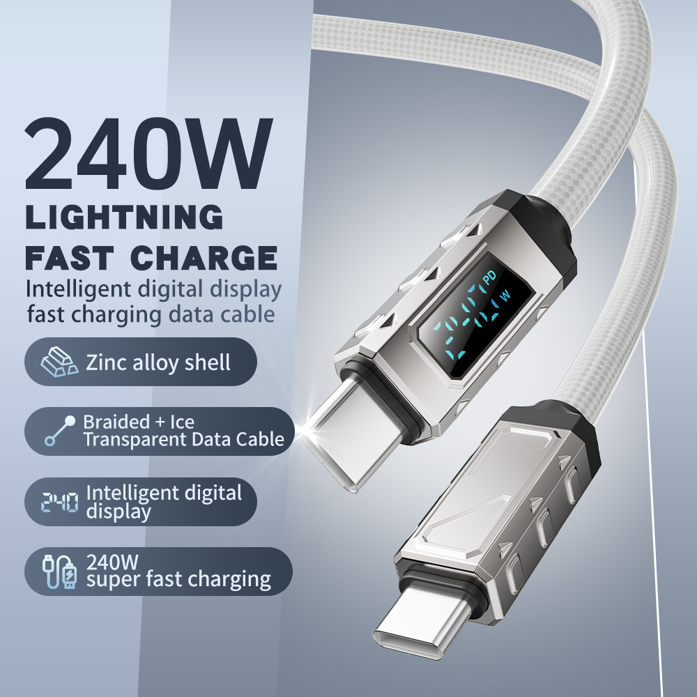IGGYX Smart 240W Fast Charging Cable with Real-Time Power Display