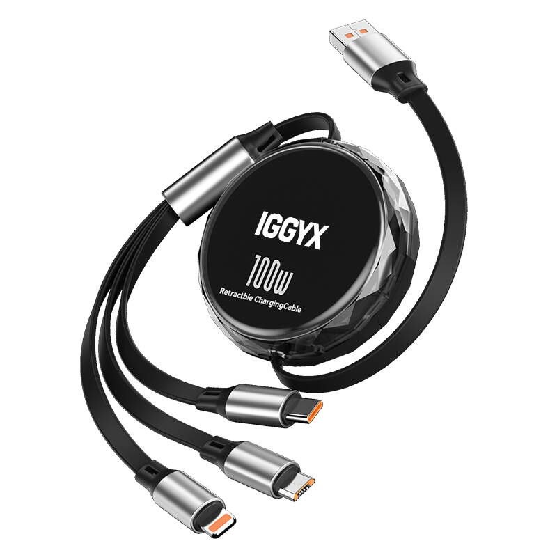 IGGYX TELESCOPIC 3 IN 1 CHARGING CABLE