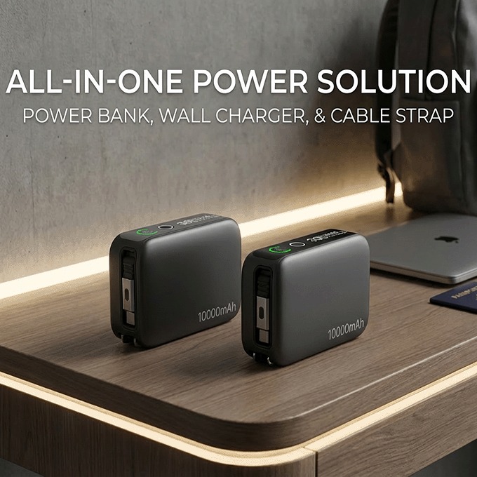  6-in-1 Retractable Cord Mini Power Bank