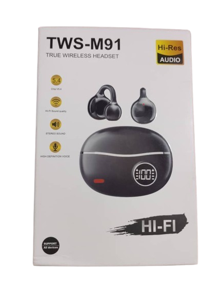 TWS-M91 True Wireless Bluetooth Earbuds – Hi-Res Audio, Long Battery Life, IPX4 Waterproof