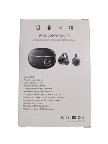 TWS-M91 True Wireless Bluetooth Earbuds – Hi-Res Audio, Long Battery Life, IPX4 Waterproof